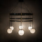 Meyda Lighting Heliocentricity 116" 6-Light Mirror Black & Goldtastic Chandelier With White Statuario Idalight Shade Glass