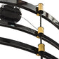 Meyda Lighting Heliocentricity 116" 6-Light Mirror Black & Goldtastic Chandelier With White Statuario Idalight Shade Glass