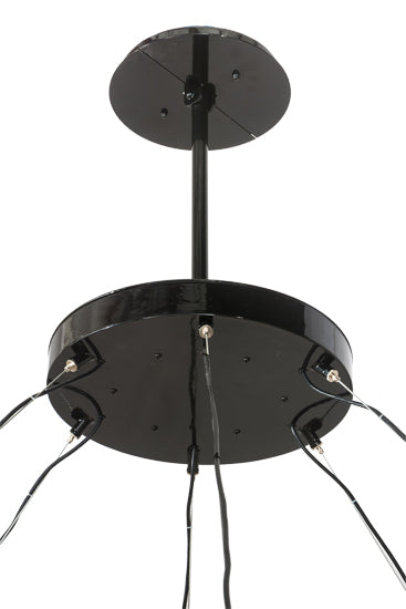 Meyda Lighting Heliocentricity 116" 6-Light Mirror Black & Goldtastic Chandelier With White Statuario Idalight Shade Glass