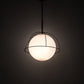 Meyda Lighting Heliocentricity 21" Mirror Black Pendant Light With White Statuario Idalight Shade Glass