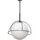 Meyda Lighting Heliocentricity 21" Mirror Black Pendant Light With White Statuario Idalight Shade Glass