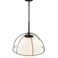 Meyda Lighting Heliocentricity 21" Mirror Black Pendant Light With White Statuario Idalight Shade Glass