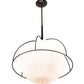 Meyda Lighting Heliocentricity 21" Mirror Black Pendant Light With White Statuario Idalight Shade Glass