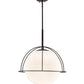 Meyda Lighting Heliocentricity 21" Mirror Black Pendant Light With White Statuario Idalight Shade Glass
