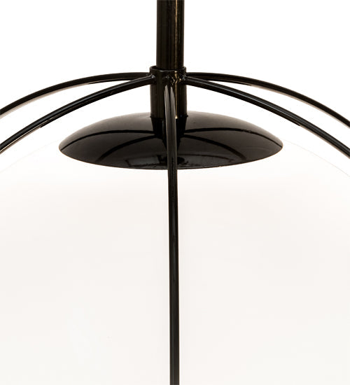 Meyda Lighting Heliocentricity 21" Mirror Black Pendant Light With White Statuario Idalight Shade Glass