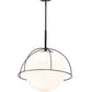 Meyda Lighting Heliocentricity 21" Mirror Black Pendant Light With White Statuario Idalight Shade Glass