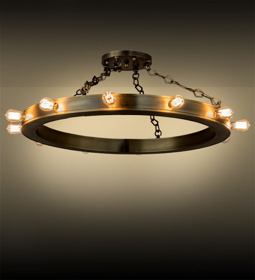 Meyda Lighting Helm 40 12-Light Satin Brass Pendant Light