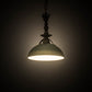 Meyda Lighting Hemisphere 10" Antique Brass Matte Pendant Light With Green & Gold Shade Glass