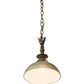 Meyda Lighting Hemisphere 10" Antique Brass Matte Pendant Light With Green & Gold Shade Glass