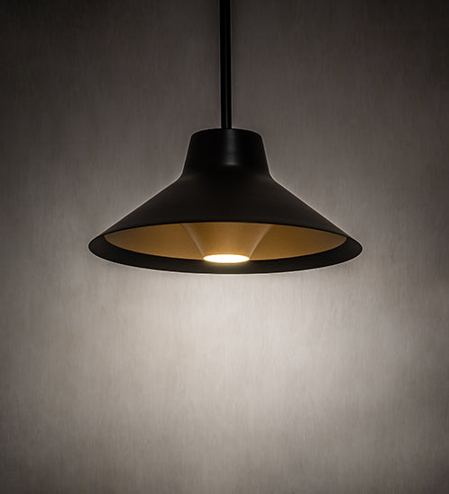 Meyda Lighting Hermosa 18" Solar Black & Gold Matte Pendant Light