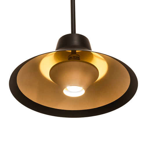 Meyda Lighting Hermosa 18" Solar Black & Gold Matte Pendant Light
