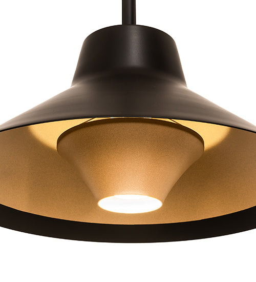 Meyda Lighting Hermosa 18" Solar Black & Gold Matte Pendant Light