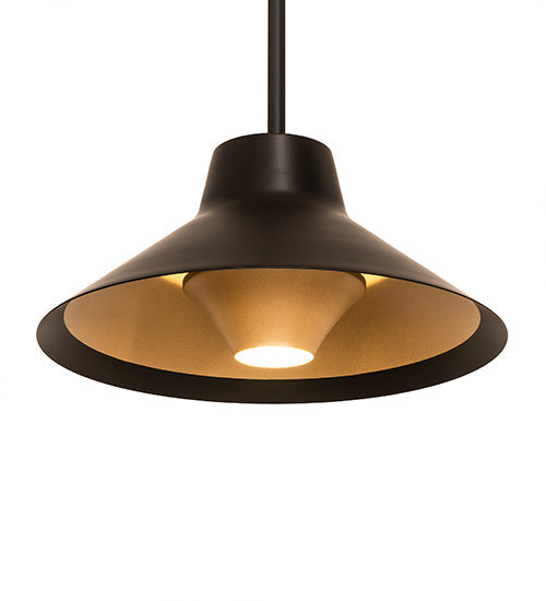 Meyda Lighting Hermosa 18" Solar Black & Gold Matte Pendant Light