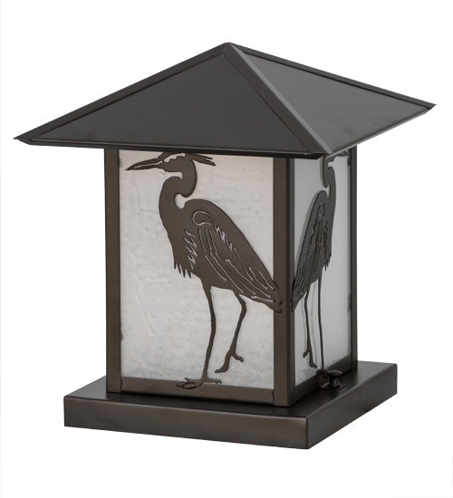 Meyda Lighting Heron 15" Oil Rubbed Bronze Outdoor Pier Mount Light With White Frosted Shade Glass