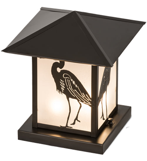 Meyda Lighting Heron 15" Oil Rubbed Bronze Outdoor Pier Mount Light With White Frosted Shade Glass