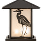 Meyda Lighting Heron 15" Oil Rubbed Bronze Outdoor Pier Mount Light With White Frosted Shade Glass