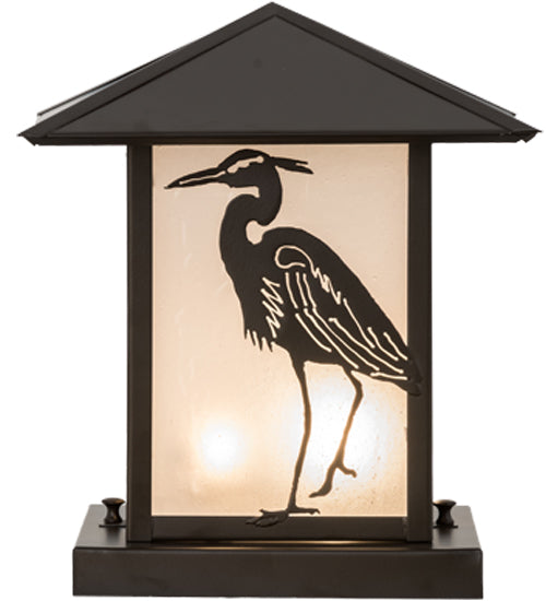 Meyda Lighting Heron 15" Oil Rubbed Bronze Outdoor Pier Mount Light With White Frosted Shade Glass