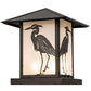 Meyda Lighting Heron 15" Oil Rubbed Bronze Outdoor Pier Mount Light With White Frosted Shade Glass