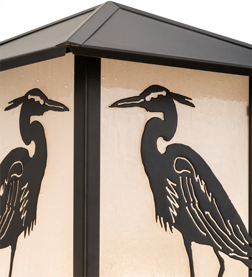 Meyda Lighting Heron 15" Oil Rubbed Bronze Outdoor Pier Mount Light With White Frosted Shade Glass