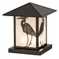 Meyda Lighting Heron 15" Oil Rubbed Bronze Outdoor Pier Mount Light With White Frosted Shade Glass
