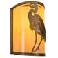 Meyda Lighting Heron 8" Antique Copper Left Wall Sconce With Amber Tawnyrock Idalight Shade Glass