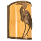 Meyda Lighting Heron 8" Antique Copper Left Wall Sconce With Amber Tawnyrock Idalight Shade Glass