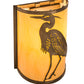 Meyda Lighting Heron 8" Antique Copper Left Wall Sconce With Amber Tawnyrock Idalight Shade Glass