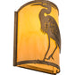 Meyda Lighting Heron 8" Antique Copper Left Wall Sconce With Amber Tawnyrock Idalight Shade Glass