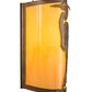 Meyda Lighting Heron 8" Antique Copper Left Wall Sconce With Amber Tawnyrock Idalight Shade Glass