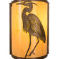 Meyda Lighting Heron 8" Antique Copper Left Wall Sconce With Amber Tawnyrock Idalight Shade Glass