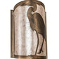 Meyda Lighting Heron 8" Antique Copper Left Wall Sconce With Silver Mica Shade Glass