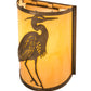 Meyda Lighting Heron 8" Antique Copper Right Wall Sconce With Amber Tawnyrock Idalight Shade Glass