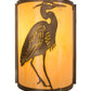 Meyda Lighting Heron 8" Antique Copper Right Wall Sconce With Amber Tawnyrock Idalight Shade Glass