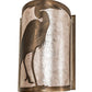 Meyda Lighting Heron 8" Antique Copper Right Wall Sconce With Silver Mica Shade Glass