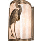 Meyda Lighting Heron 8" Antique Copper Right Wall Sconce With Silver Mica Shade Glass