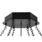 Meyda Lighting Hexagon 48" 6-Light Black Inverted Pendant Light With Beige Shade Glass and HL Logo