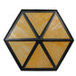 Meyda Lighting Hexagon 48" 6-Light Black Inverted Pendant Light With Beige Shade Glass and HL Logo
