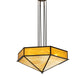 Meyda Lighting Hexagon 51" 6-Light Antique Copper Inverted Pendant Light With Multi-Colored Shade Glass