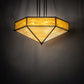 Meyda Lighting Hexagon 51" 6-Light Antique Copper Inverted Pendant Light With Multi-Colored Shade Glass