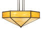 Meyda Lighting Hexagon 51" 6-Light Antique Copper Inverted Pendant Light With Multi-Colored Shade Glass