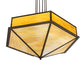 Meyda Lighting Hexagon 51" 6-Light Antique Copper Inverted Pendant Light With Multi-Colored Shade Glass
