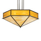 Meyda Lighting Hexagon 51" 6-Light Antique Copper Inverted Pendant Light With Multi-Colored Shade Glass