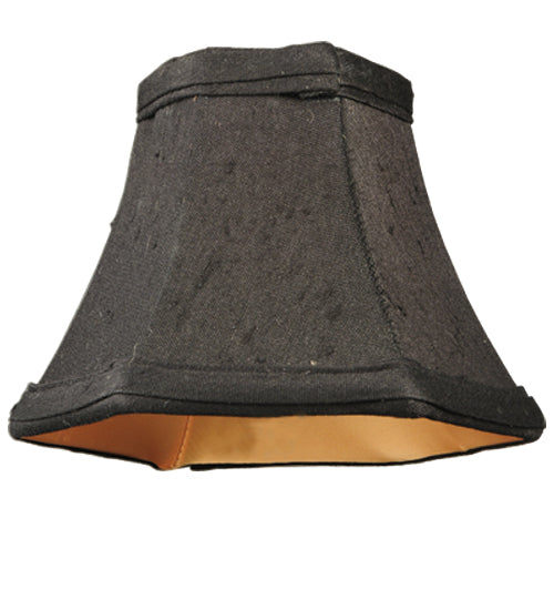 Meyda Lighting Hexagon 6"W x 5"H Black Fabric Shade With Gold Lining