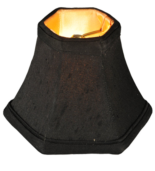 Meyda Lighting Hexagon 6"W x 5"H Black Fabric Shade With Gold Lining