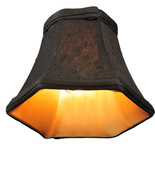 Meyda Lighting Hexagon 6"W x 5"H Black Fabric Shade With Gold Lining