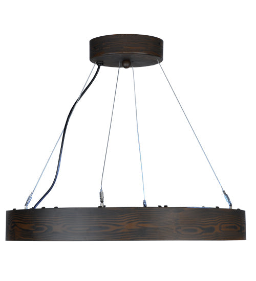 Meyda Lighting Hickory Treasures 25" LED Armoire Hickory Pendant Light With Clear Baguette Shade