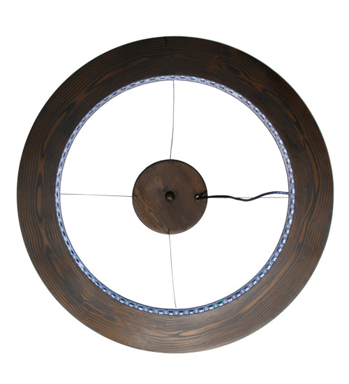 Meyda Lighting Hickory Treasures 25" LED Armoire Hickory Pendant Light With Clear Baguette Shade