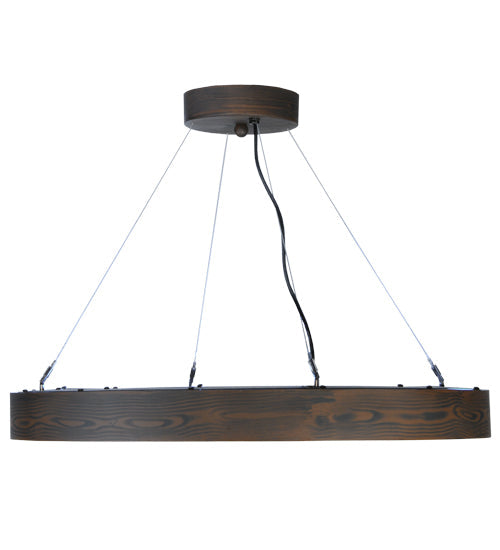 Meyda Lighting Hickory Treasures 32" LED Armoire Hickory Pendant Light With Clear Baguette Shade