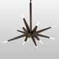 Meyda Lighting Hickory Treasures 38" 12-Light LED Toasted Chestnut Pendant Light With Crystal Idalight Shade