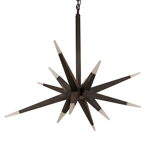 Meyda Lighting Hickory Treasures 38" 12-Light LED Toasted Chestnut Pendant Light With Crystal Idalight Shade